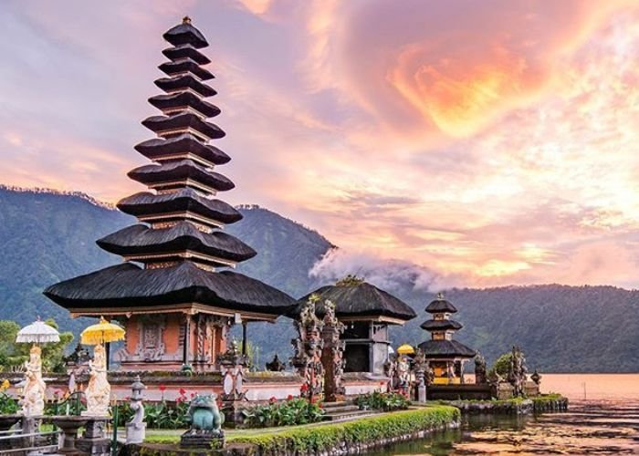 Ulun Danu Beratan Temple, an iconic cultural landmark in Bali, Indonesia, serves as a significant demonstration of the island's rich spiritual heritage.